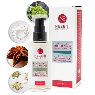 Abbildung von Nezeni Gesichtscreme mit Shikiminsäure 50 ml 11 Wirkstoffe Anti Akne Vegan Für fettige und Haut Niedriger Konservierungsstoffgehalt