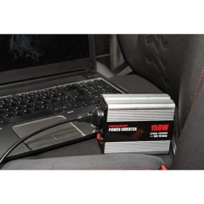 Abbildung von Absaar Spannungswandler Auto KFZ Stromumwandler Zigarettenanzünder Wechselrichter Inverter, Steckdose mit USB 12 V zu 230 150 Watt