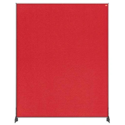 Abbildung von Nobo Impression Pro Schreibtisch Trennwand, Schutztrennwand für Social Distancing, Hygieneschutz, Filz, Rot, 800x1000mm, 1915512