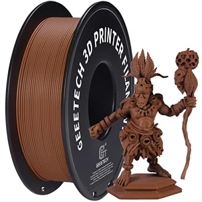 Abbildung von GEEETECH Matte PLA Filament, 3D Drucker Filament 1 kg Spule, Genauigkeit +/ 0,03 mm, Braun