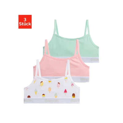 Abbildung von Bench. Bustier (Packung, 3 tlg) cool bedruckt und unifarben in einer Packung