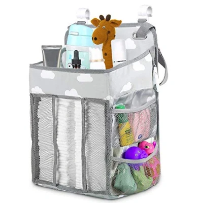 Abbildung von Kinderzimmer Organizer, Windel Organizer zum Aufhängen von Windeln und Kleidung, Grau