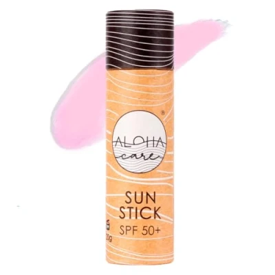 Abbildung von Aloha Sun Stick LSF 50+ Gesichtsmineral Sonnenschutz zum Surfen Eco Paper 20g (Pink)