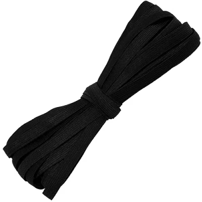 Abbildung von AERZETIX C67525 Flaches geflochtenes Gummiband 10 Meter Breite mm Polyester + Latex Farbe schwarz