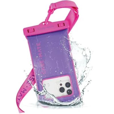Abbildung von Case Mate IP68 wasserdichte Handytasche [Touchscreen kompatibel] Schwimmende Handyhülle mit Umhängeband für iPhone 14 Pro Max/ 13 12 11/ S23 Ultra Purple Paradise
