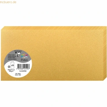 Abbildung von Clairefontaine 21506 C Pollen Pack 25 Klappkarten 10,6 x 21,3 cm 21.30 10.60 0.10 gold