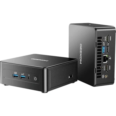 Abbildung von GEEKOM IT15 AI Mini PC Intel Ultra 5 225H (14 Kerne/14 Threads, bis 4,9 GHz), 32GB DDR5, 1TB SSD, Windows 11 Pro, WiFi 7, USB4.0, 8K, 13 Tops NPU, Kompakt Desktop (0,46L)