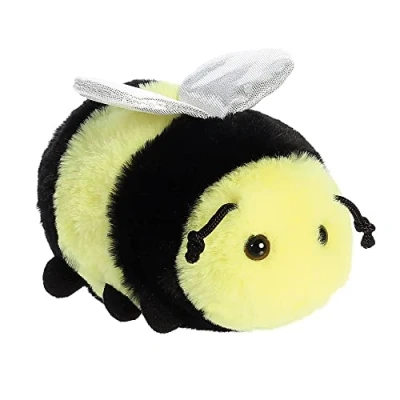Abbildung von Aurora, 31858, Mini Flopsie Beeswax Biene, 20,5cm Eco Friendly Plüschtier,Schwarz &amp; Gelb