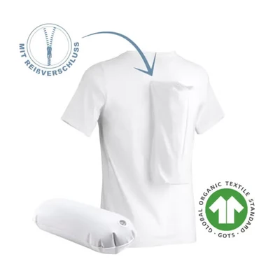 Abbildung von somnipax Comfort Anti Schnarch Shirt mit Luftkissen, 100% Bio Baumwolle, Hilfe bei CPAP Therapie, gegen Schlafapnoe + Schnarchen, für Männer [S]