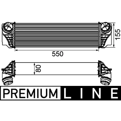 Abbildung von MAHLE ORIGINAL CI 184 000P Ladeluftkühler BMW: 5 Limousine, 7, Touring