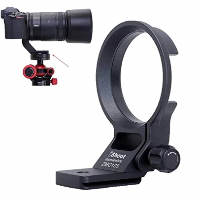 Abbildung von iShoot Objektivkragen Stativhalterung Ringbuchse kompatibel mit Nikon Nikkor Z MC 105 mm f/2.8 VR S, 135 F1.8 S Plena &amp; 85 F1.2 Schnellwechselplatte für Arca Swiss