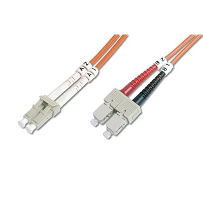 Abbildung von DIGITUS DK 2532 01 Glasfaserkabel OM2 1 m LC zu SC Duplex LWL Kabel Gbit/s MM Multimode Glasfaser LAN Fasertyp: 50/125 µ Orange