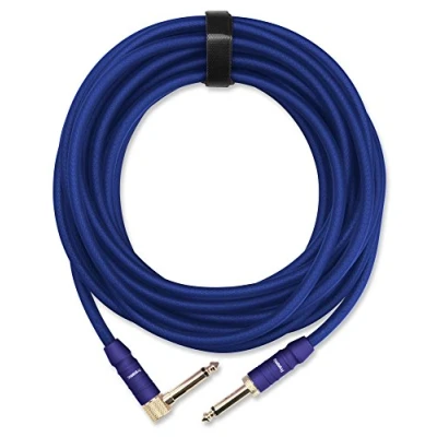 Abbildung von Pronomic Trendline INST A 6B Klinkenkabel 6m (Professionelles Gitarren /Instrumentenkabel, 6,3mm Klinke, 24 Karat vergoldet, flexibler und robuster Außenmantel, inkl. Kabelklette) blau