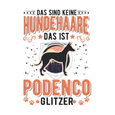 Abbildung von Podenco Notizbuch: Glitzer Windhund Ibizan Hound / 6x9 Zoll 120 karierte Seiten