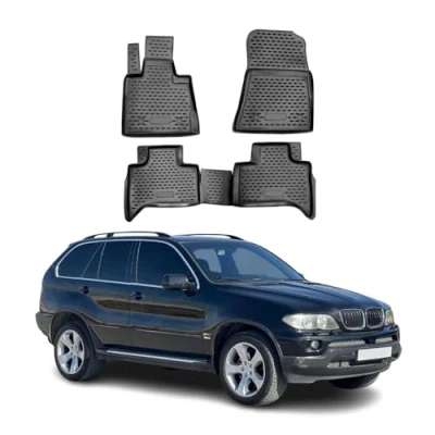 Abbildung von OMAC 1223444 Fußmattensatz Gummi, TPE (thermoplastischer Elastomer) 4 schwarz BMW: X5