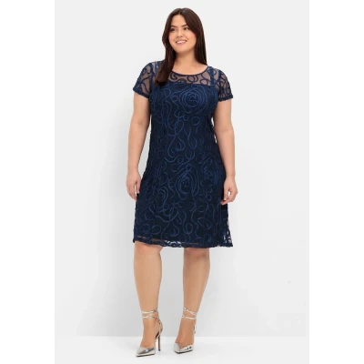 Abbildung von Sheego Cocktailkleid/festliches Kleid, Damen, Größe: 48, Marine