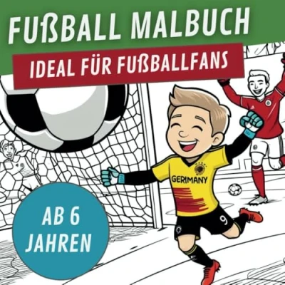 Abbildung von Fußball Malbuch für Kinder ab 6 Jahren 50 verschiedene Ausmalmotive echte Fußballfans: