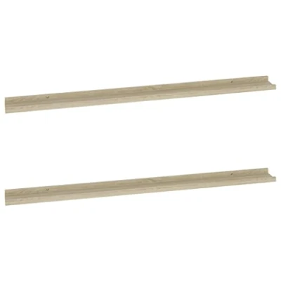 Abbildung von vidaXL 2X Wandregal Bücherregal Wandboard Schweberegal Hängeregal Dekoregal Freischwebend Regal Büroregal Wandablage Sonoma Eiche 115x9x3cm