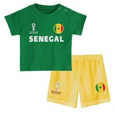 Abbildung von FIFA Kinder Offizielles World Cup 2022 T Shirt und Shorts Senegal Home Country Tee &amp; Set, grün, 12 Months