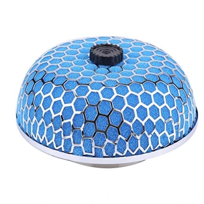 Abbildung von Keenso Auto Luftfilter, Universal 76mm Pilz Sportluftfilter Hoher Durchfluss Doppelschicht (Blau)