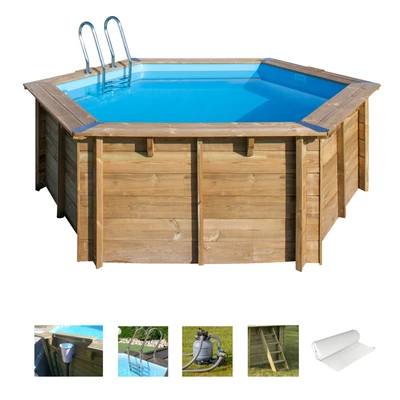 Abbildung von Gre Rundpool &quot;VANILLE 2&quot;, (Set), 6 tlg., aus Kiefernholz, ØxH: 400x119 cm
