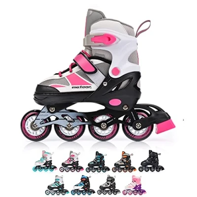 Abbildung von meteor® Inliner Rollen Inline Skates Mädchen und Jungen Kinder ABEC7 mit Einstellbarer Größe