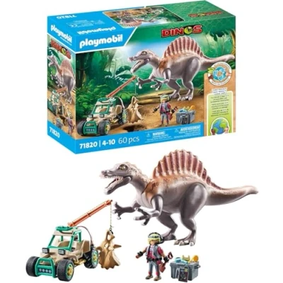 Abbildung von Playmobil® Spinosaurus Angriff auf Dino Ausgrabung (71820), Playmobil Dinos Konstruktions Spielset, (60 St)