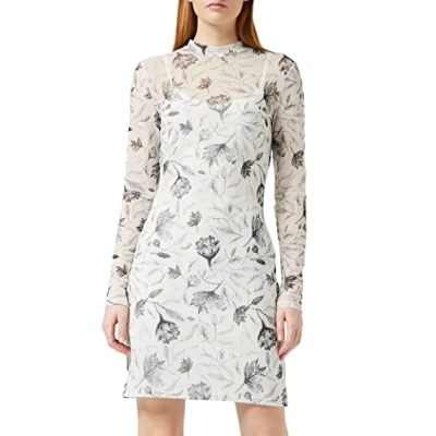 Abbildung von NA KD Damen Long Sleeve Mini Dress Lssiges Abendkleid, violett, S