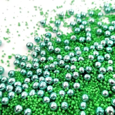 Abbildung von Streuselheld Glitzer Blitzer Grün 40g Streusel zum Dekorieren und Verzieren von Gebäck aller Art wie Torten Kuchen Keksen Zuckerstreusel