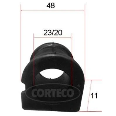 Abbildung von CORTECO 49371588 Stabigummis 20, 23 48 TOYOTA: Yaris I Schrägheck
