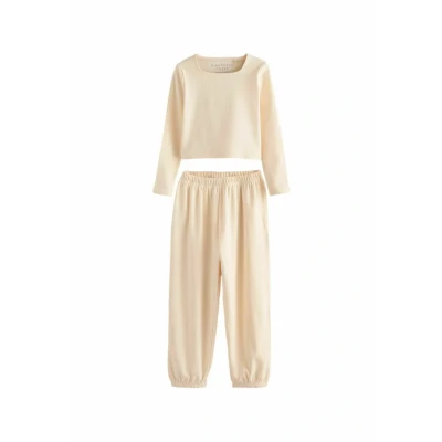 Abbildung von Next Regular FIT Jogger Set Nachtwäsche für Kinder, Größe: 122, Cream
