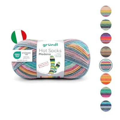 Abbildung von Gründl Sockenwolle Hot Socks Madena Häkelwolle, 100 g 4 fädig