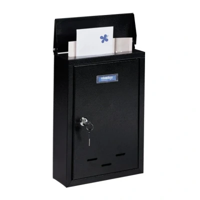 Abbildung von relaxdays Briefkasten mit Namensschild, Schwarz