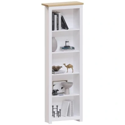 Abbildung von Vida Designs Büro Bücherregale, MDF, Spanplatte und Melaminfurnier, Weiß, 5 Tier