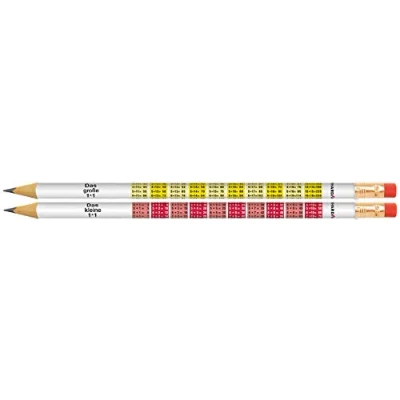 Abbildung von 12 x Eberhard Faber Bleistift &#039;1x1&#039; rund mit Tipradierer farbig sortie