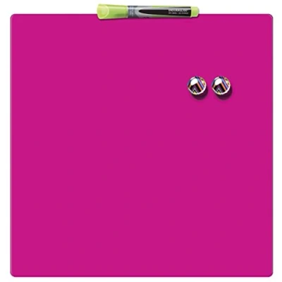 Abbildung von Nobo Quadratisches Magnetisches Mini Whiteboard, Rahmenlos, Trocken Abwischbar, Leicht zu Reinigen, Wandmontage, Zuhause/Büro, 360 x mm, Pink, 1903803
