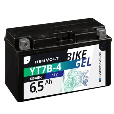Abbildung von HeyVolt GEL Motorradbatterie 12V 6,5Ah YT7B 4 YT7 B4 BS CT7B4 FT7B4 GT7B4