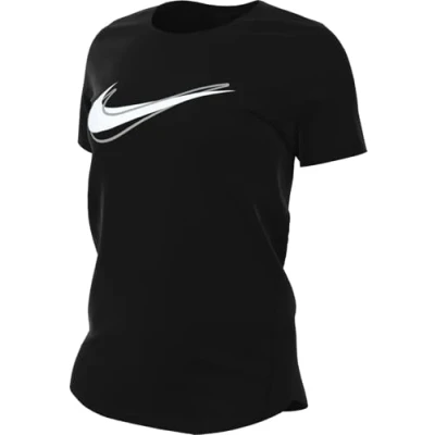Abbildung von Nike One Swoosh Dri Fit Kurzarm Laufoberteil Für Damen, Black, HJ2204 010, L
