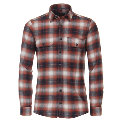 Abbildung von Casamoda Kariert Casual FIT Hemd, Herren, Größe: 7XL, Orange