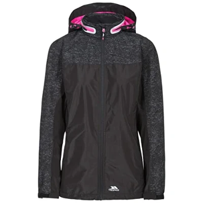 Abbildung von Trespass Attraction, Reflective Print, XS, Wasserdichte Jacke mit Einrollbarer Kapuze für Damen, Grau, X Small