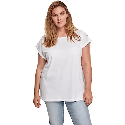 Abbildung von Urban Classics Extended Shoulder TEE Tshirt basic, Damen, Größe: Small, White
