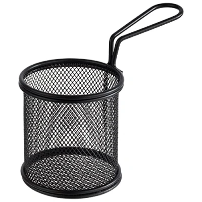 Abbildung von APS 40625 Servier Frittierkorb SNACKHOLDER, Snackkorb, Edelstahl, Ø 9 cm, schwarz