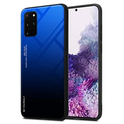 Abbildung von Cadorabo Hülle kompatibel mit Samsung Galaxy S20 Plus Schutzhülle TPU Silikon Case Glas Slim Kratzfest Weiche Gummi Rundumschutz für in Schwarz