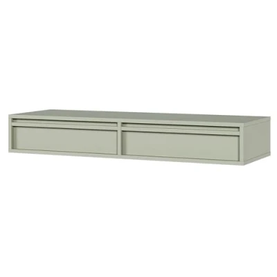 Abbildung von Selsey Schminktisch Makeup Tisch Frisiertisch Kosmetiktisch 110 cm Mit 2 Schubladen Hängend Sagegrün Evo