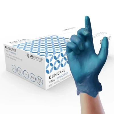 Abbildung von Vogue Vinylhandschuhe gepudert blau L