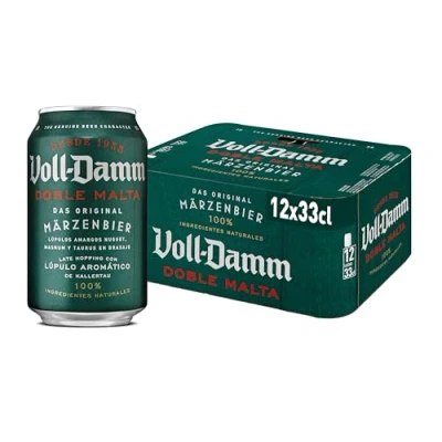 Abbildung von VOLL DAMM bier 7.2% Alkohol (Pack 24 Dosen x 330ml) geschenk, biere der welt, set, Estrella Damm, geschenk geschenke für männer, höhle löwen produkte