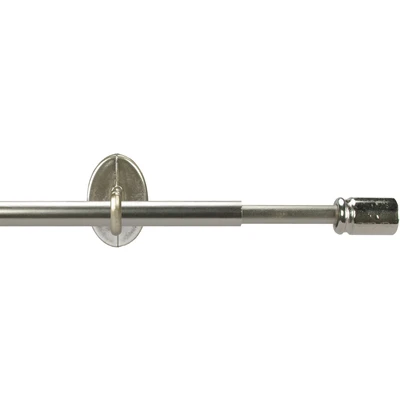Abbildung von Scheibenstange Nizza, Liedeco, Ø 8 mm, 1 läufig, ausziehbar, ohne Bohren, geklebt, Kunststoff, Metall
