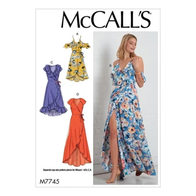 Abbildung von McCall&#039;s Patterns M7745A5 Misses&#039; Kleider, Krepp