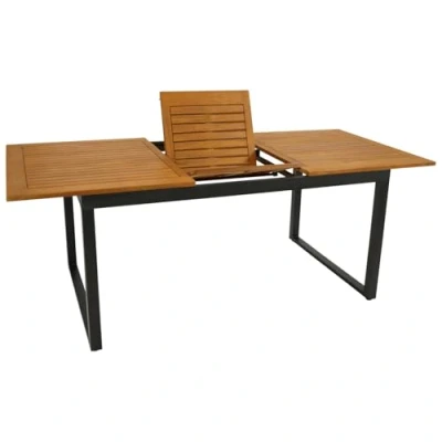 Abbildung von DEGAMO Ausziehtisch Gartentisch ausziehbar RIVELLO 150/200x90cm, Aluminium anthrazit + Akazienholz geölt, Outdoor, FSC® Zertifiziert