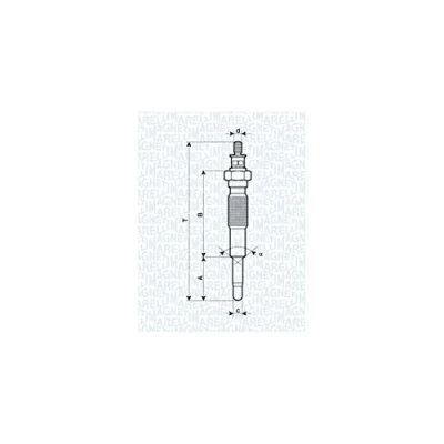 Abbildung von MAGNETI MARELLI 062900063304 Glühkerze 11V 10A M10X1,25 FORD: Ranger Mk2, MAZDA: B Serie Pickup, KIA: K2700 Pritsche/Fahrgestell, Pregio Kastenwagen